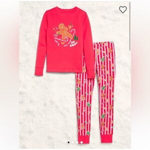 Old Navy Red Kids Pajama Set with Holiday Print